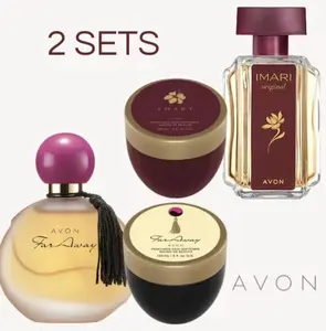 Avon Imari & Far Away Perfume & Cream Set Original Fragrance Gift Package 2 Sets for Special Occasions