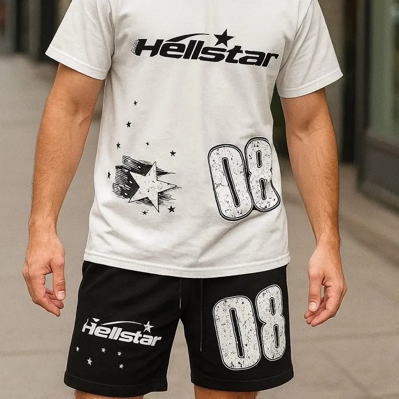 PlaceToBe2 Men's Black Casual Numerical & Letter Print Sports Shorts