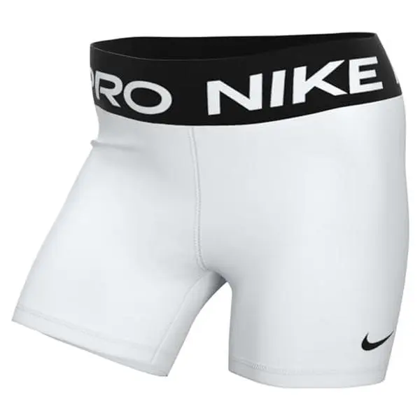 (NIKE-CZ9857-100) Nike Pro Womens 3" Compression Shorts [WHITE/BLACK/BLACK]