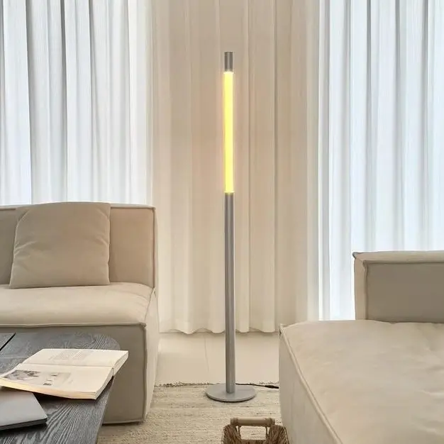 Modern LED Floor Lamp, Adjustable Height Up to 53”, Full Aluminum Minimalist Standing Lamp with 3 Color Temperatures, Eye-Caring Flicker-Free Reading Light for Living Room Bedroom Office