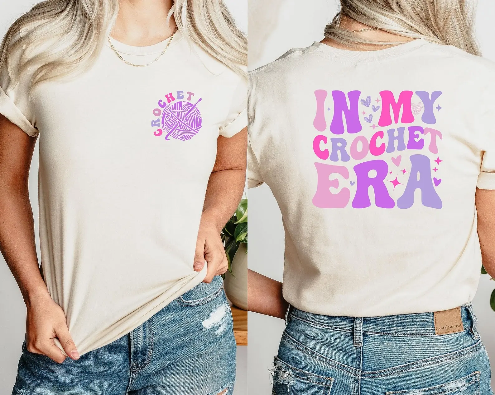 In My Crochet Era Shirt, Crochet Lover Shirt, Knitting Shirt, Crafter Mom Shirt for Women, Gift for Knitting Lover, Funny Crochet Tee, Crew Neck T-Shirt, Clothing Casual, Anniversary gift, cheap tees, Gift for Friend, Many Colors Size S To XL, tiktok shop