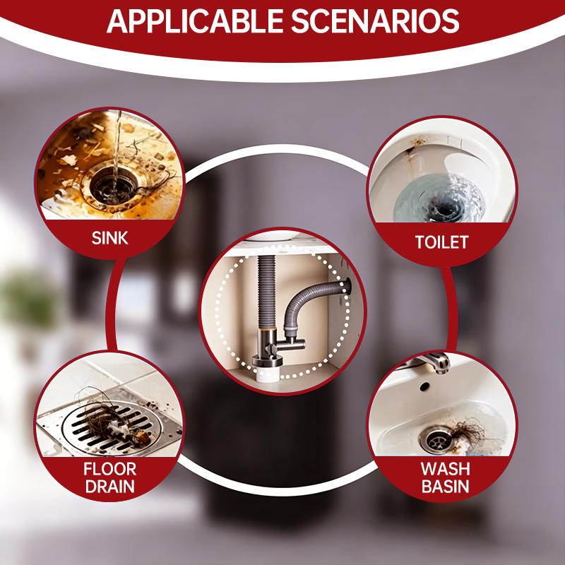 Missicey Drain Cleaner Powder for Smelly Drains, Hair Clogs & Kitchen Sink Buildup