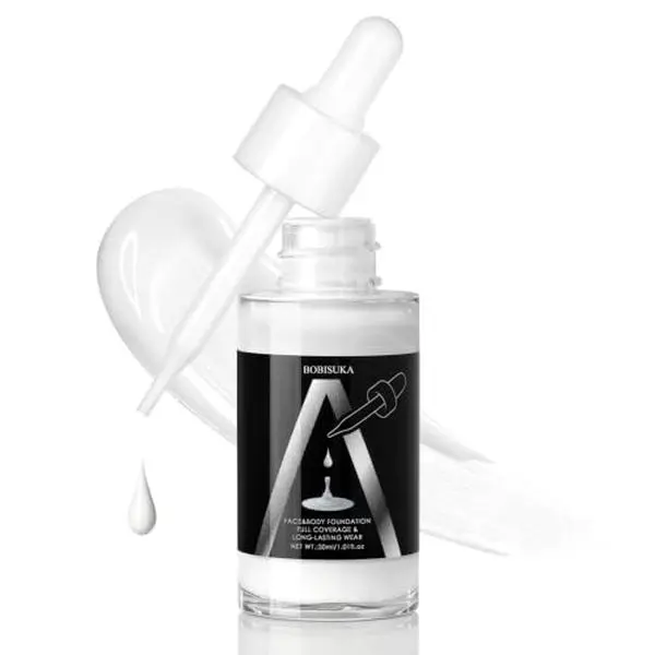 BOBISUKA White Foundation for Halloween Makeup, Full Coverage Long Lasting Blendable White Matte Base for SFX, Clown, Zombie, Ghost, Vampire, Goth, Cosplay and Stage Makeup