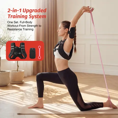 【FallDeals】ZELUS Weighted Vest,6–30lb Adjustable Weight Vest with Reflective Stripe,Detachable Phone Pouch&Adjustable Straps,Includes Resistance Band Silicone Expander(Random Color) for Walking,Strength Training,Rucking |#TikTokShopFallDealsForYou