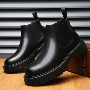 Shoes for Gentlemen [Thick Sole Chelsea Boots] Men's Chelsea Boots with Thick Sole and Short Boots