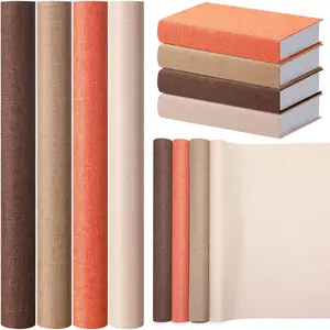 4 Pcs Book Cloth Bookcover Fabric Surface with Paper Backed Book Binding Cloth for Scrapbooking Album DIY Craft Supplies, 4 Colors Earth Color, 40 x 16 Inches