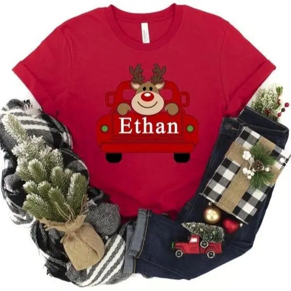 Custom Christmas Shirt, Personalized Christmas Shirt, Reindeer Shirt, Christmas Shirt, Merry Christmas Shirt, Christmas Gift