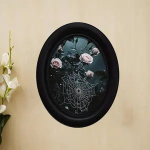 Vintage Art Style Rose Spider Web Wall Decor, Home Decor Accessory, Perfect for Halloween Christmas Thanksgiving Home Office Decoration, Room Wall Art