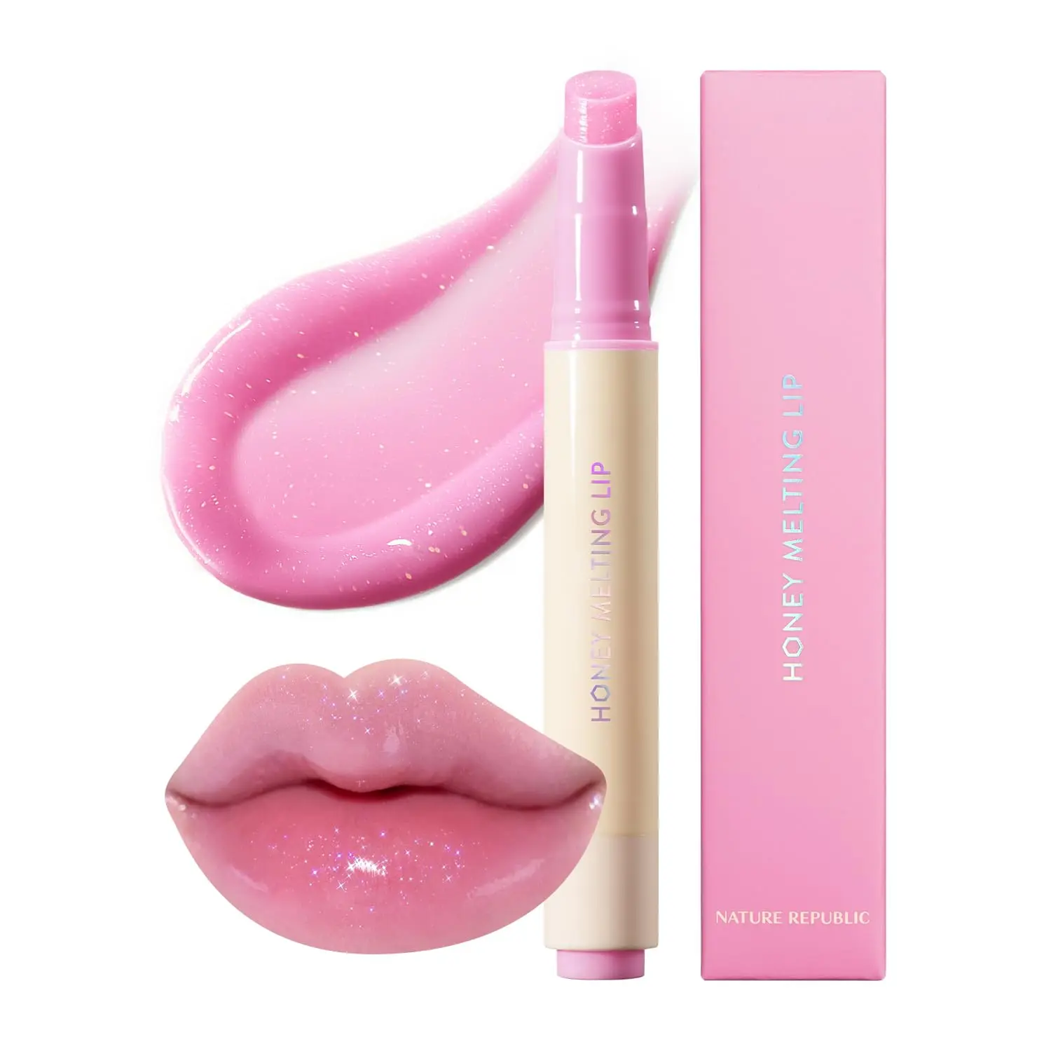 HONEY MELTING LIP GLITTER (13 AURORA) SOFT LIP STICK,Lip Gloss, Glow lip, glossy, lip balm, lip crayon, jelly gloss, lip pen, tint gloss, sheer lip, lip glitter, korean make up