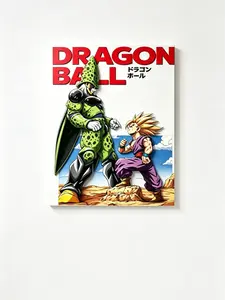 Dragon Ball Z Cell vs Gohan Wall Art | Classic Anime Battle Canvas Print, Perfect for Bedroom, Study, Gaming Room & Living Room Decor