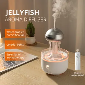 Jellyfish Mechanical Aromatherapy Machine with Colorful Atmosphere Light Diffuser Remote Control Wireless Functionality Essential Oil Space Humidifier 135x135x230mm