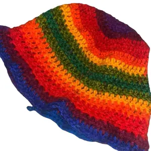 Custom Beanie - Colorful Rainbow Striped Design Handmade Item