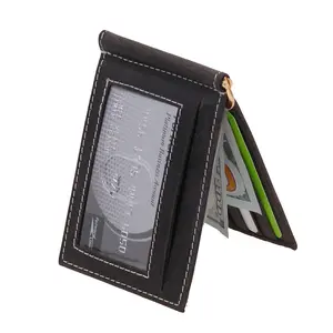 Jamin Leather® Vintage Black Leather Money Clip Wallet #W513170KID with RFID Protection 8 Card Slots & ID Window