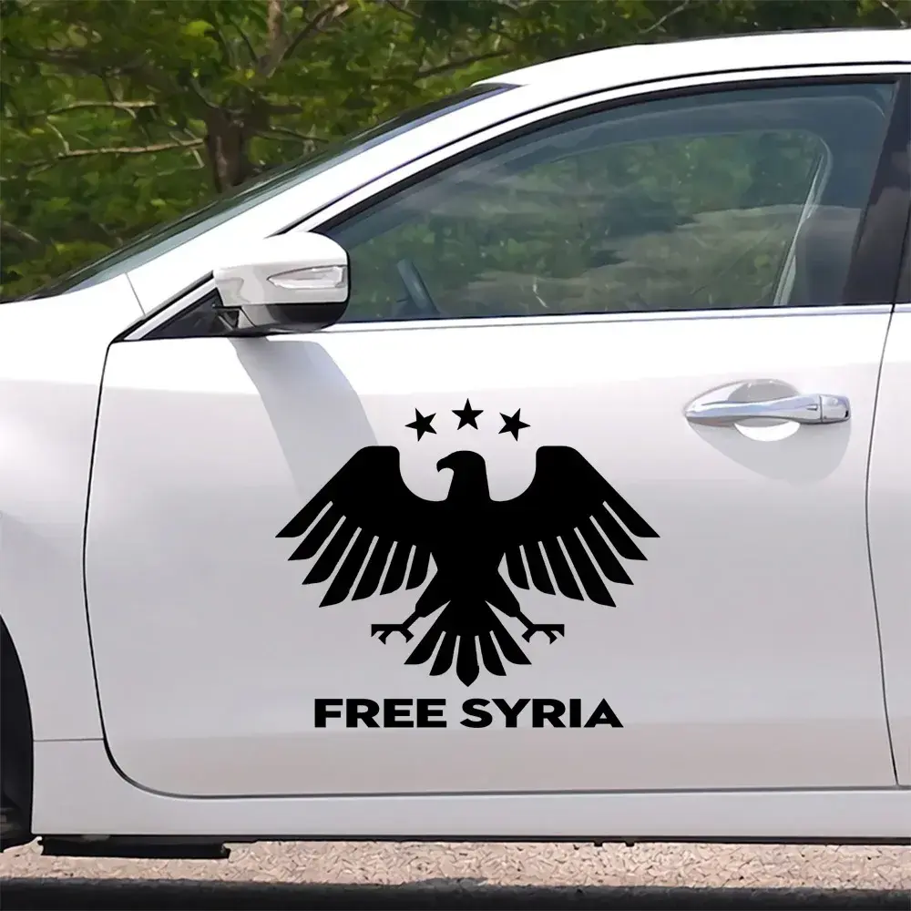 08/12/2024 Vinyl Decal New Coat of Arms of Syria Sticker Waterproof Car Accessories for Bumper Rear Windshileld, Window, Wall