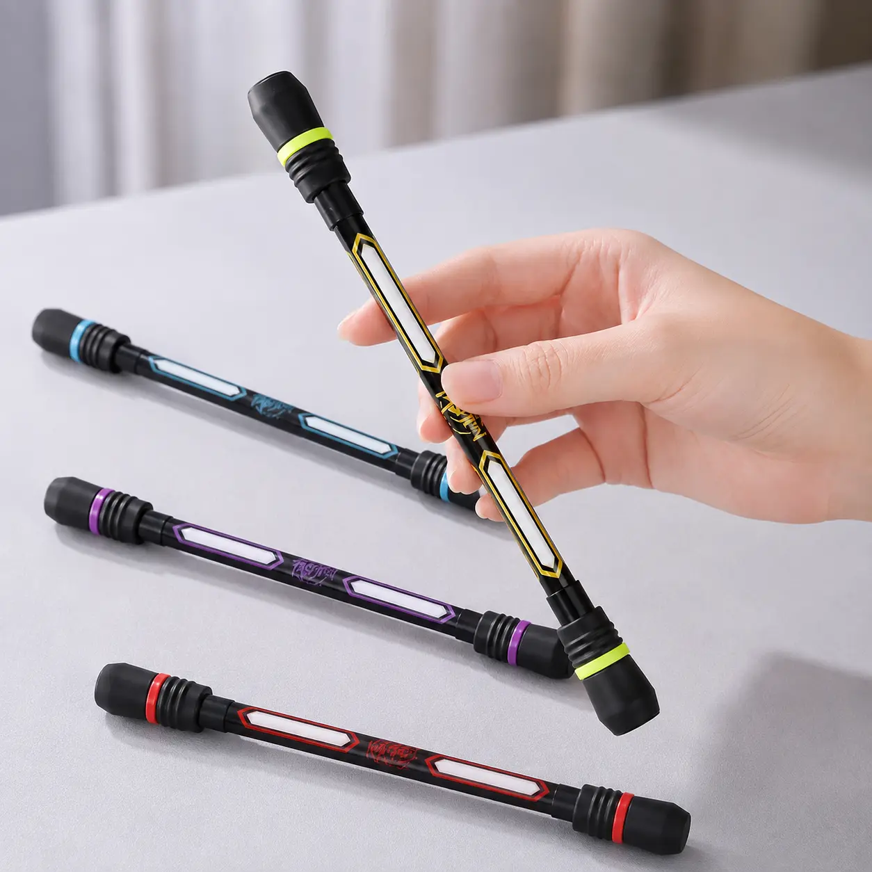 Fidget Pens, Cool Internet-Popular Writing Pens with Anti-Slip Grip, Balanced Design, Weighted Body, Desk Accessory for College Students