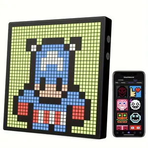 2024 LED Pixel Display, 32x32 Programmable Pixel Art Display With APP Control, Creative Animations, Fun Text And Digital Clock, Gaming Accessories For Desk/Wall Room Decor