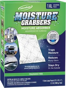 Moisture Grabbers XL, 35.3 oz, Moisture Absorber Pouch for Closets, Basements and Bathrooms, Helps Reduce Dampness and Musty Odors, Large Capacity Design