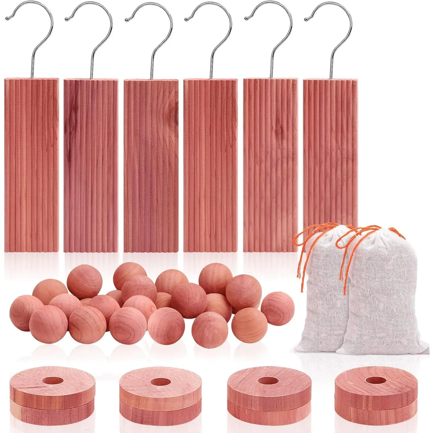 Cedar Blocks for Clothes Storage, Cedar  Chips and Balls for Closets and Drawers, Fresh Scented Sachets, 40 Pack