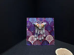 Silver Wall Art Handmade Framed Ornament Trending 20x20cm Ethnic Decor Gift