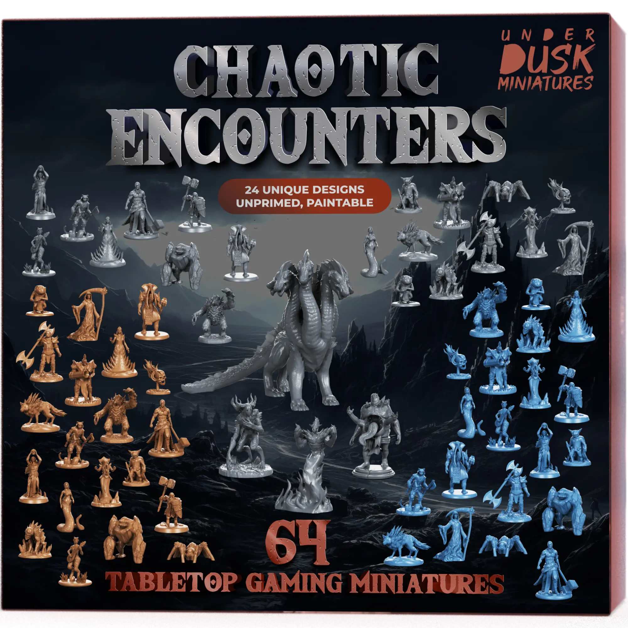UNDERDUSK Chaotic Encounters Tabletop Gaming Collectible Model Figures - Detailed Collectibles, Ideal Gift for Enthusiasts