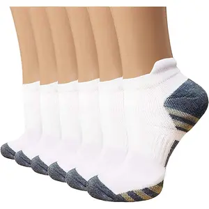 Socks for Women and Men 6 Pairs - Circulation Arch Support for Plantar Fasciitis Running Ankle Socks