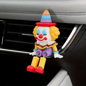 Car Cute Leg-Shaking Plush Toy, Car Air Vent Decoration, Car Interior Accessory, Desk Computer Screen Stress Relief, Console Decor, Includes Clip Sticker, Car Ornament