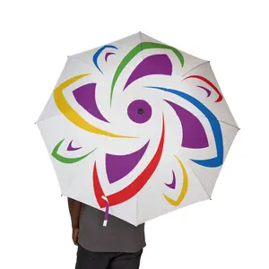 Purple Colorburst Swirl Pattern Umbrella | Semi-Automatic Travel