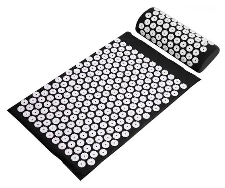 Acupressure Mat and Pillow Set for Back and Neck Suitable for Men and Women Black White Acupressure Mat and Pillow Set for Back and Neck Suitable for Men and Women Black White
