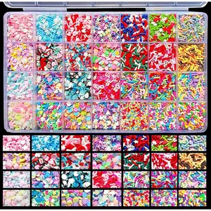 P-HDJ08    Fake Sprinkles 220G Polymer Clay Slices Fake Candy Sprinkle Faux Sprinkles for Nail Art DIY Crafts Cake Phone (28 Styles)