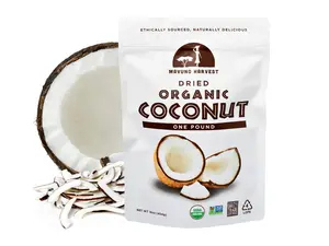 Mavuno Harvest Coconut Chips Dried Fruit Snack | Unsweetened Organic Dried Coconut Strips | Gluten Free Snack | Healthy Snacks for Kids & Adults | Vegan, Non GMO, Direct Trade | 1 Pound Resealable Bag
