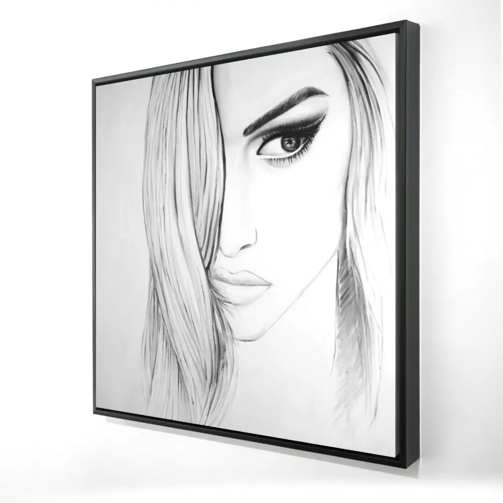 Begin Home Decor 2081-2424-FI52 24 x 24 in. Black & White Portrait - Framed Monochrome Canvas Decor