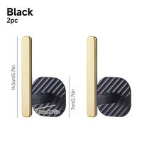 Non perforated hook - black (2-pack)