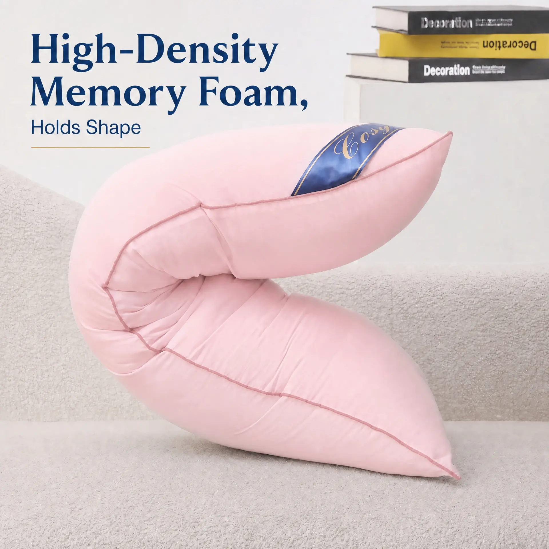 Cosybay Full Body Ergonomic Support Pillow for Back, Belly, Hips & Legs, Cooling Side Sleeper Pillow for Pregnancy, Maternity & Body Pain Relief,Memory Foam Adjustable.Pregnant, Back Pain Relief. Bed Pillow for Side, Back (14x36 inch) #momsoftiktok