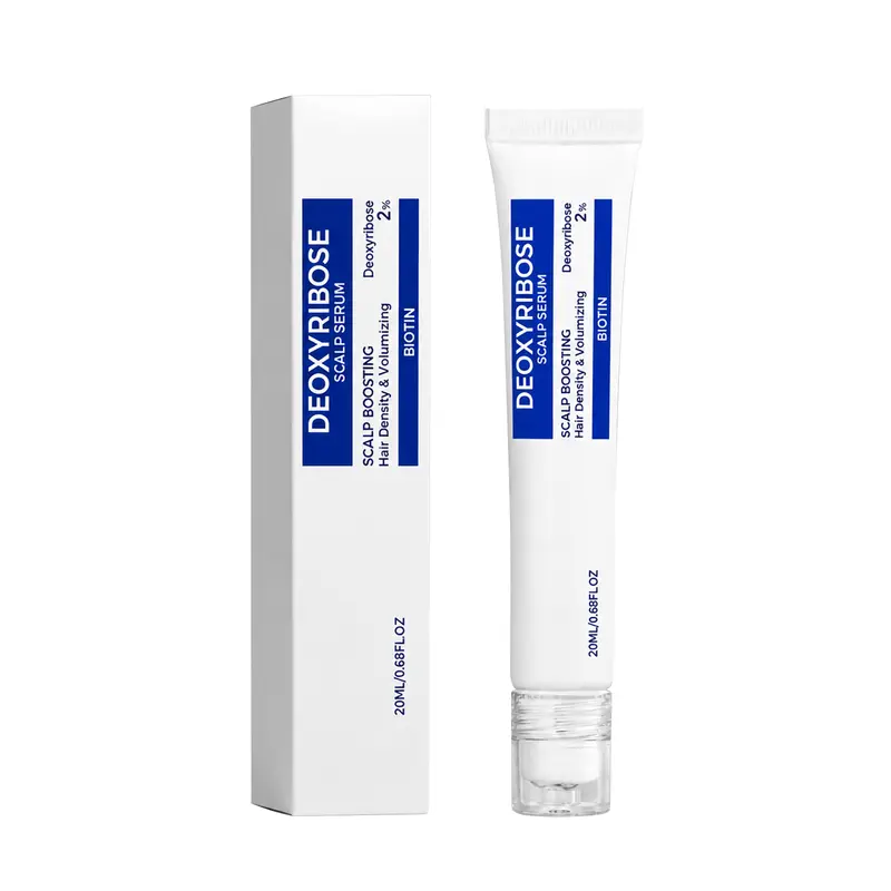 Deoxyribose Scalp Serum Roll-On - Korean Haircare Hair Loss Serum, Treatment Liquid with Rosemary+EGF, Caffeine, Direct Apply Quick Absorb for Fine/Thin Hair, Volume Boost & Fuller Look