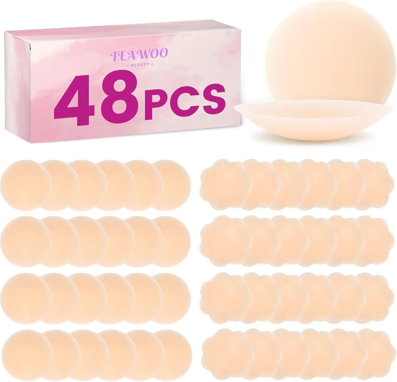 Reusable Silicone Nipple Covers for Women - Bulk Pack with Nipple Coverings, Nipple Pasties, Boob Pasties
