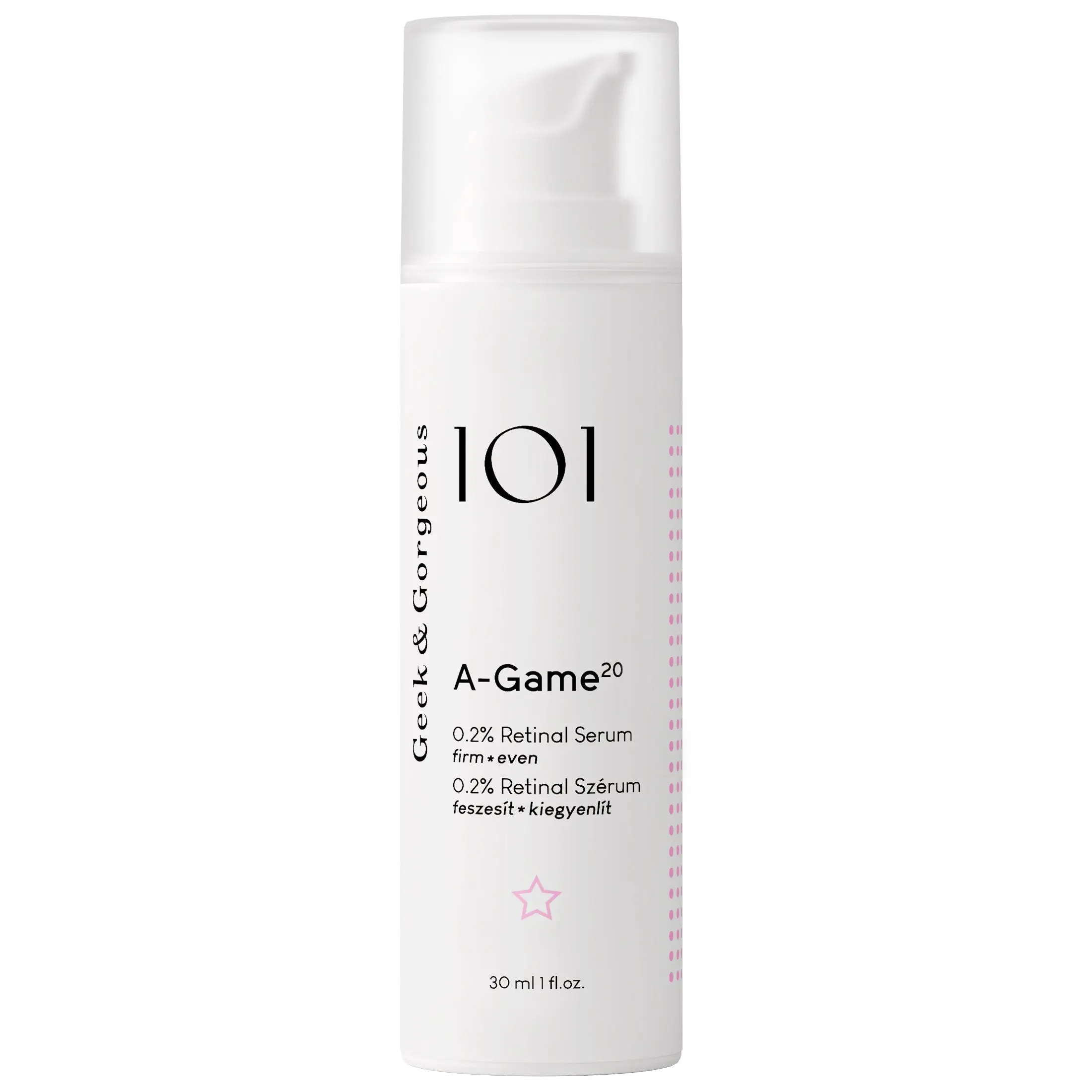 Geek & Gorgeous A-Game 20 Retinal Serum - 0.2% Retinaldehyde, 1% Ectoin, 30ml - Vegan, Fragrance-Free, Cruelty-Free - Soothing Repair, Dullness Fix, Uneven Skin Tone Corrector, Anti-Aging Glowing Skin Booster for All Types