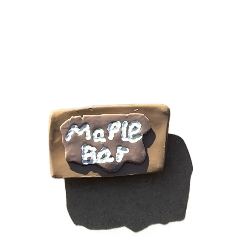Maple Bar Donut Magnet - Simple Design with "Maple Bar" Text on Top