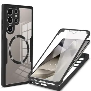 Advanced Full-Transparent Galaxy S25 Ultra Case, New Screen Protector Integrated, Ultra-Thin Silicone Anti-Drop Cover for Galaxy S24 S23 S22