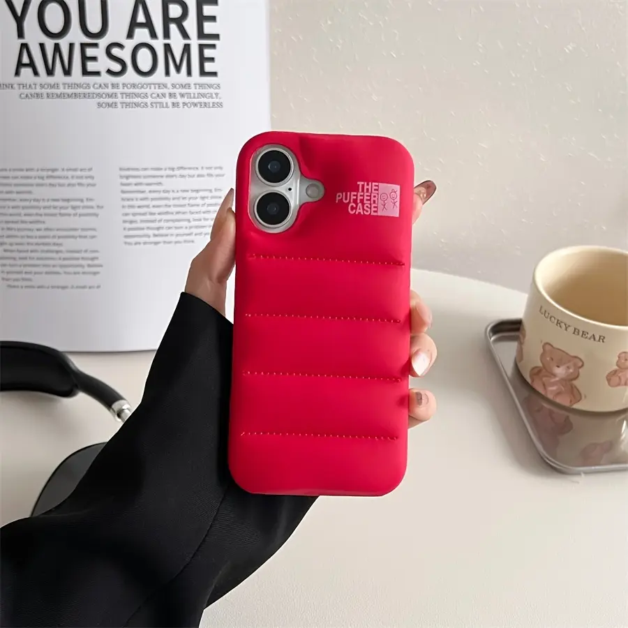 Phone Case - A Fashionable Puffer Jacket Phone Case in a Solid