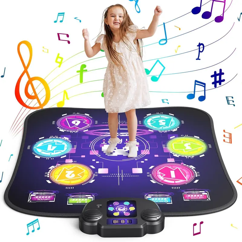 Merach Dance Mat Bluetooth Electronic Dance Pad with Light-up 6-Button 8-Button Built-in Music Dance Game Toy Gift for Kids Girls Boys 3-12 Years Old Summervibes Merach Dance Mat Bluetooth Electronic Dance Pad with Light-up 6-Button 8-Button Built-in Music Dance Game Toy Gift for Kids Girls Boys 3-12 Years Old Summervibes