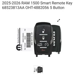 2025-2026 RAM 1500 Smart Remote Key 68523813AA OHT-4882056 5 Button