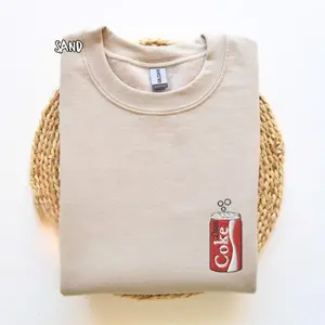 Embroidered Diet Coke Sweatshirt, Cute Pop Drink Shirt, Funny Coke Can Crewneck, Gift for Her, Him, Mom, Dad, Diet Coke Lover Embroidery Tee