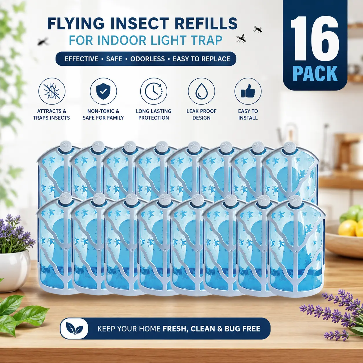 16 Pack Refill Cartridge Compatible with M364 & Max Flying Insect Trap Plug-in Light