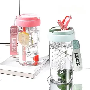 600ML High Aesthetic Simple Design New Water Cup with Straw, Polypropylene Material, Ideal for Fruit Tea Lovers, Trendy Drinkware