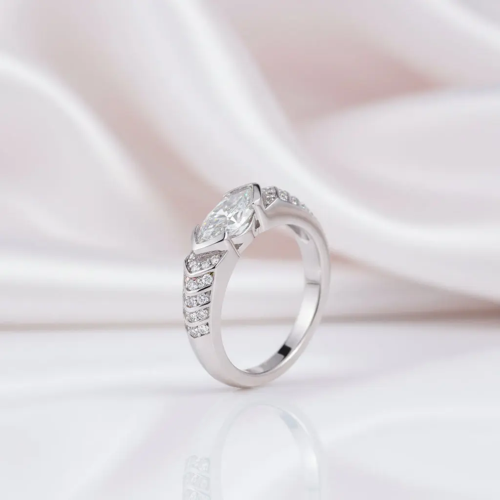 Elegant Marquise-cut Diamond Option Engagement Ring