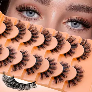 Cat Eye Cross False Eyelashes, Natural Luxurious Look, Exaggerated Style, Realistic 3D Striped Lashes, Fluffy 0.07mm Thickness, 13-15mm Length