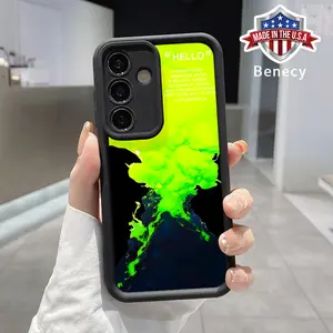 TPU Phone Case Compatible with Galaxy S23 Ultra S24 Plus S25 S22+ Green Volcanic Eruption Pattern Drop Protection Shockproof Soft Silicone Smartphone Cover Casing