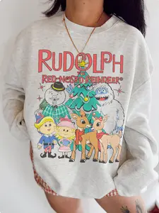 Vintage Look Rudolph Sweatshirt, Christmas Crewneck, Retro Christmas, Vintage Christmas, Rudolph The Red Nose Reindeer Shirt