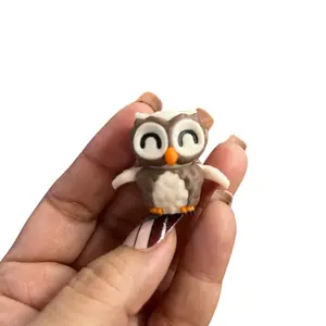 3D printed mini Owl figurine great for decoration with articulated head and wings,  Blue Building Statues & Figurines modern church poseidonstatue smiskifigurines