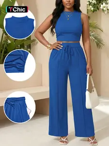 Summer Women's Vest Top and Long Pants Set, Casual Fitted for Summer Parties, Comfortable and Stylish